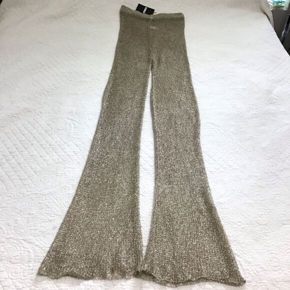 South Beach Gold Mesh Coverup Pants Size Large - Picture 4 of 11